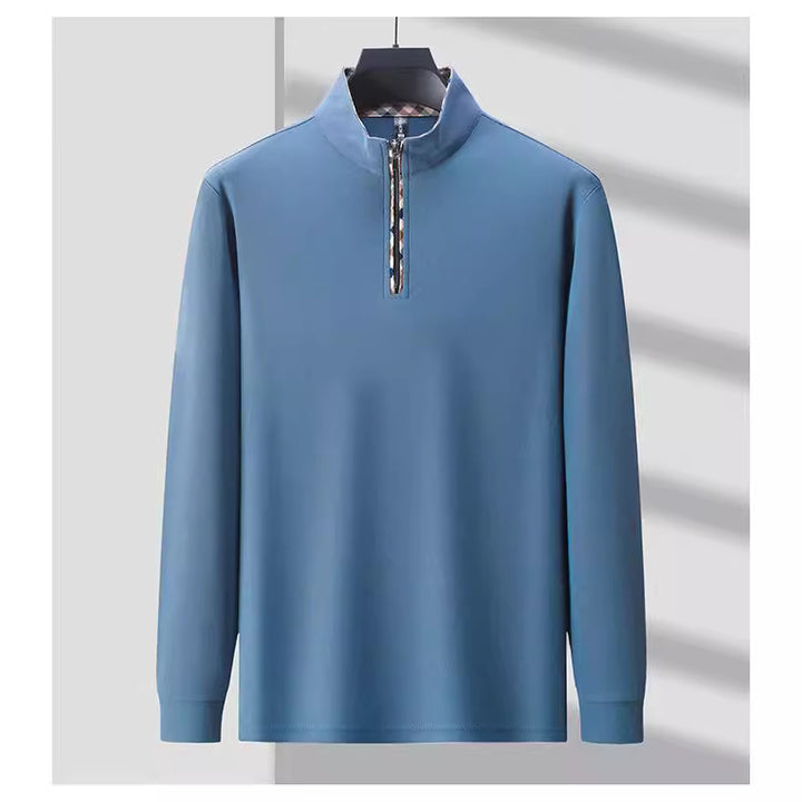 Herren Sportliches Langarmshirt mit Stehkragen und modischem Reißverschluss Echoarchiv