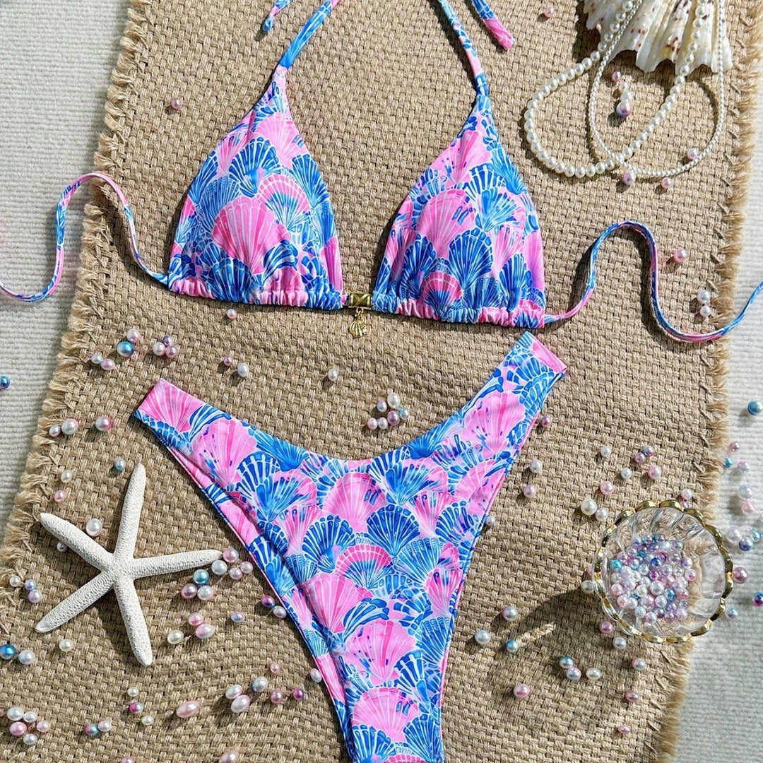Damen Triangel-Bikini mit floralen Mustern Echo Archiv
