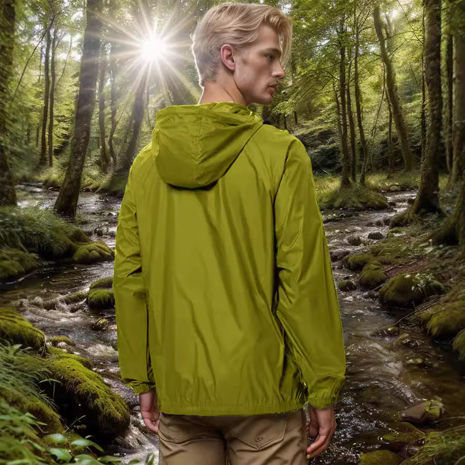 Herren leichte Outdoor-Jacke mit verstellbarem Kapuzenkragen und funktionalen Taschen Echoarchiv