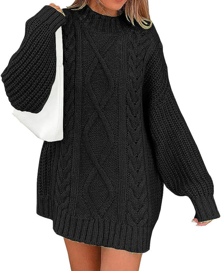 Damen Oversize Strickkleid mit Zopf- und Rippstruktur Echo Archiv