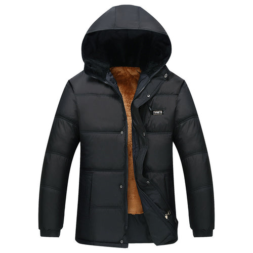 Herren modische Steppjacke mit kuscheligem Innenfutter und verstellbarem Kapuzenkragen Echoarchiv
