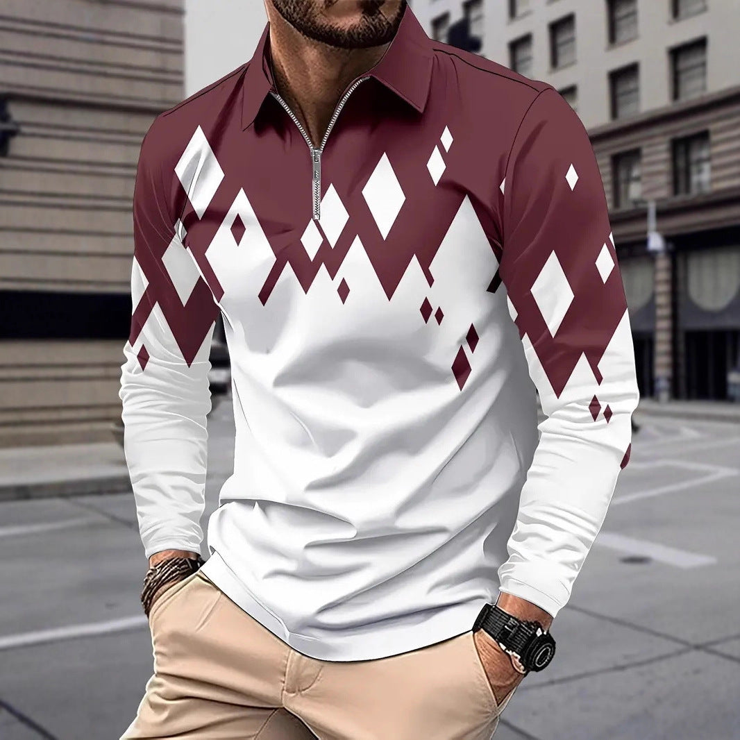 Herren stylisches Langarmshirt mit modernem Karomuster Echoarchiv