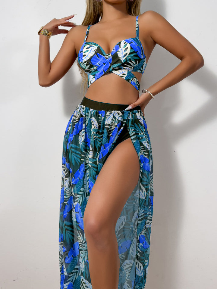 Damen Bikini-Set mit extravagantem Cut-Out und floralem Rock Echo Archiv