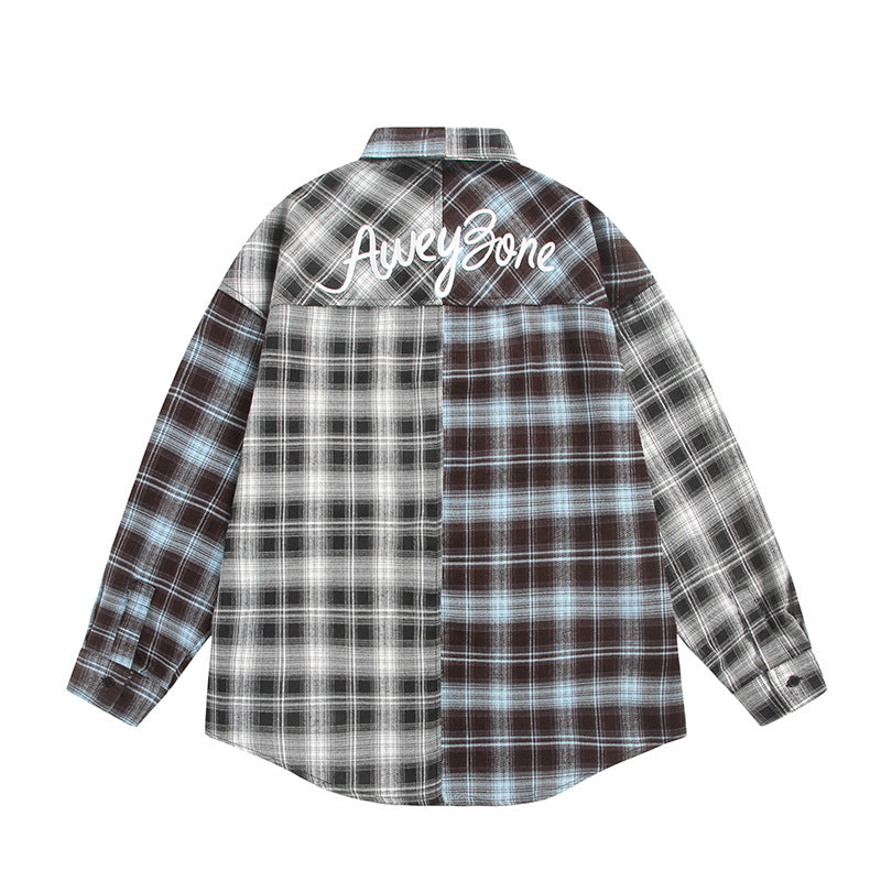Unisex Geteiltes kariertes Overshirt im Hemdjacken‑Stil Echoarchiv
