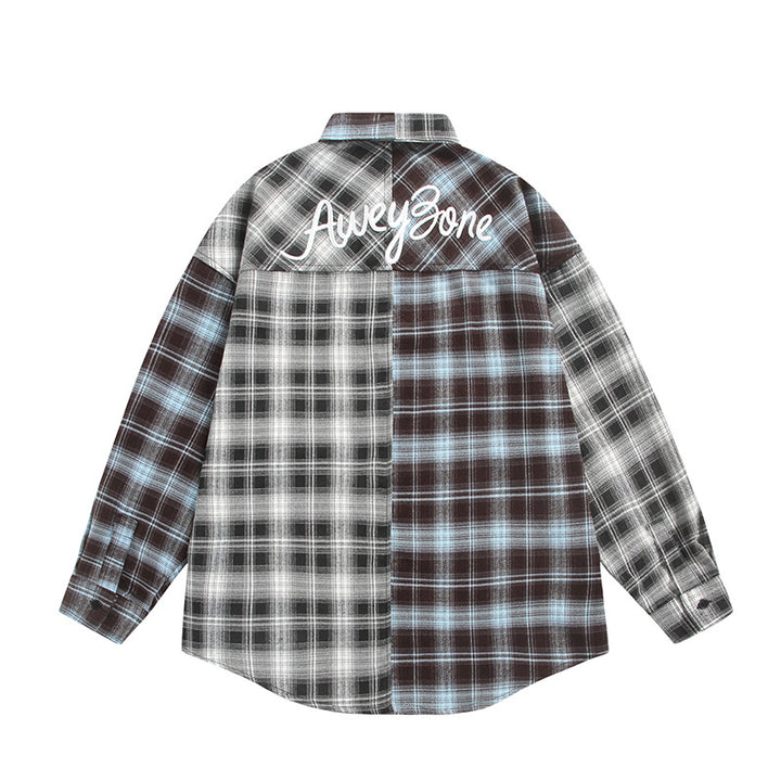 Unisex Geteiltes kariertes Overshirt im Hemdjacken‑Stil Echoarchiv