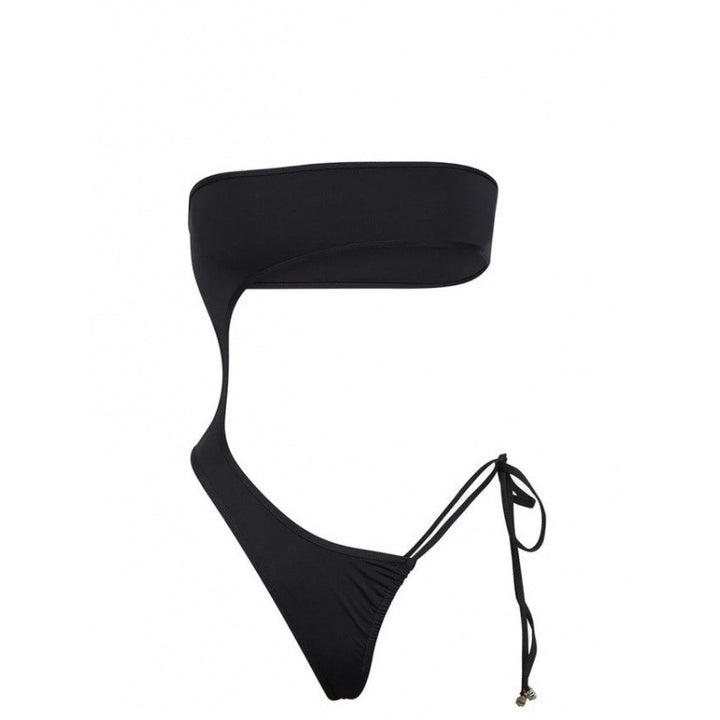 Damen Einteiler Badeanzug mit asymmetrischem Schnitt und gesteppter Taille Echo Archiv