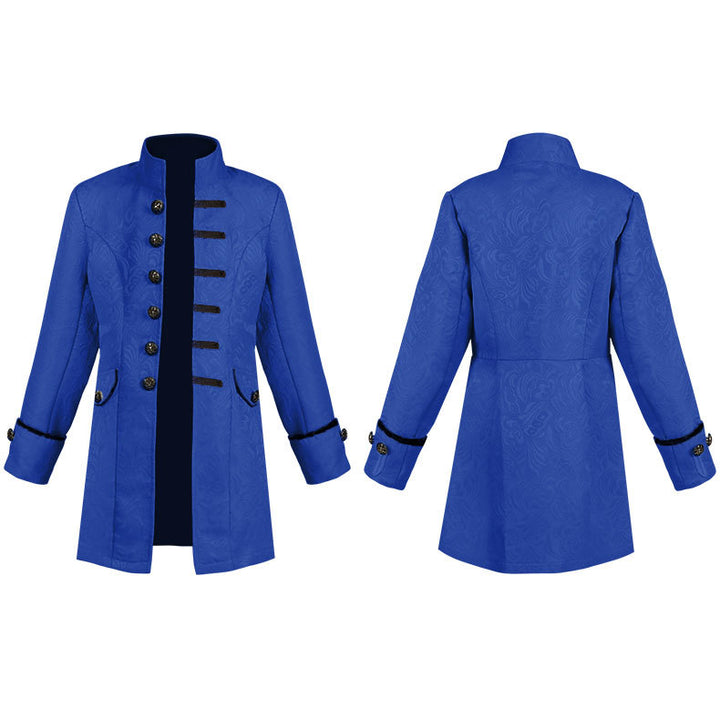 Damen nan taillierter Jacquard-Gehrock mit Stehkragen und dekorativer Knopfleiste Echo Archiv