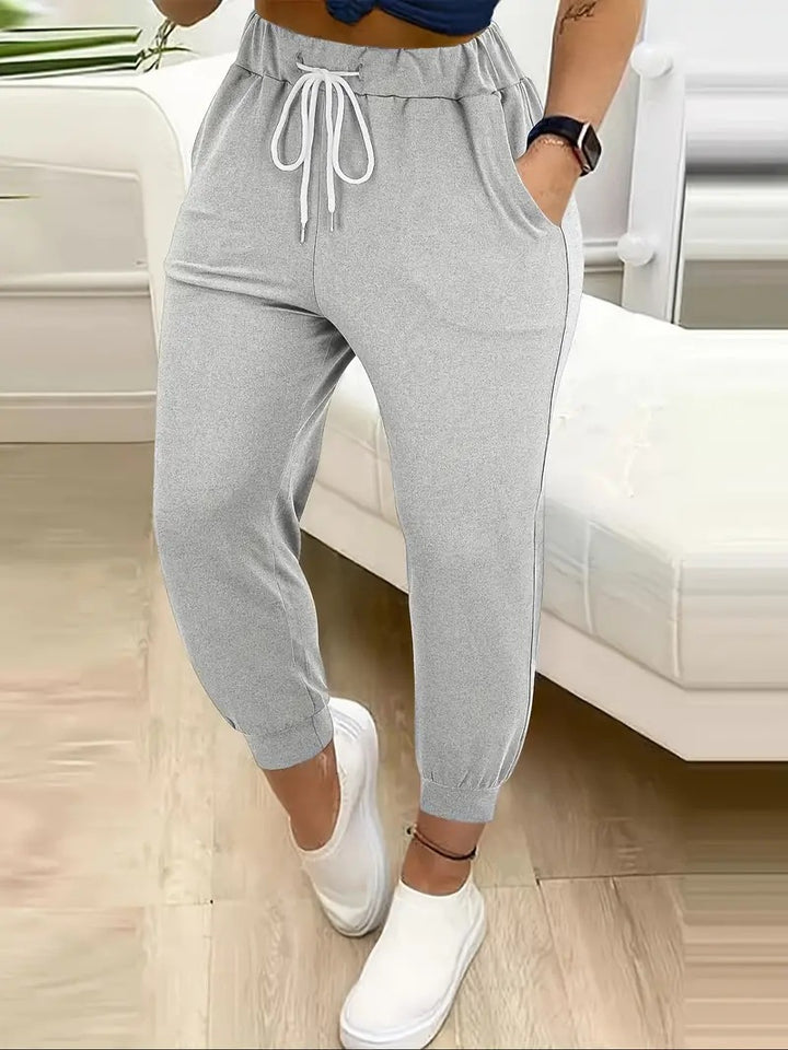 Damen Lässige Jogginghose mit Kordelzug, elastischem Komfortbund und schmalem Bündchen Echoarchiv