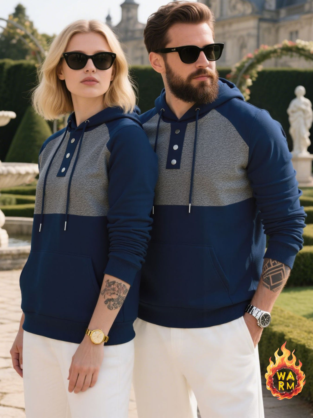 Herren Hoodie mit Knopfleiste und sportlichem Design Echoarchiv