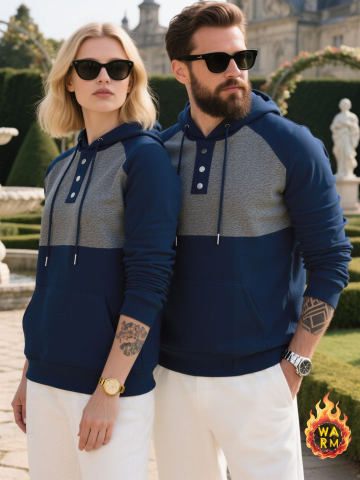 Herren Hoodie mit Knopfleiste und sportlichem Design Echoarchiv