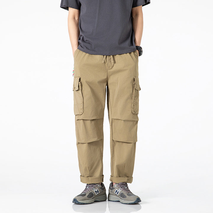 Herren Relaxed-Fit Multi-Taschen Cargo-Hose aus leichtem Baumwollmix Echo Archiv