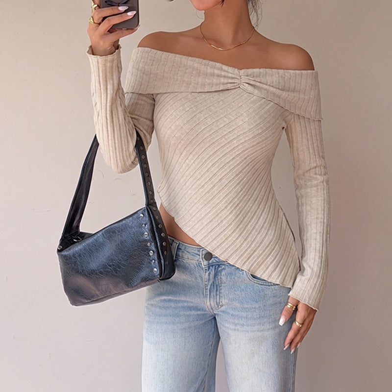 Damen Off-Shoulder Langarmoberteil Echo Archiv