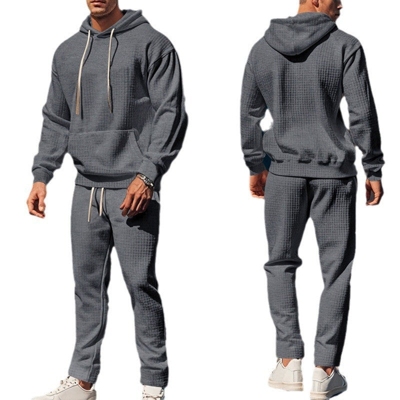 Herren Alltags-Hoodie und Jogginghose-Set aus atmungsaktivem Strukturmaterial Echoarchiv
