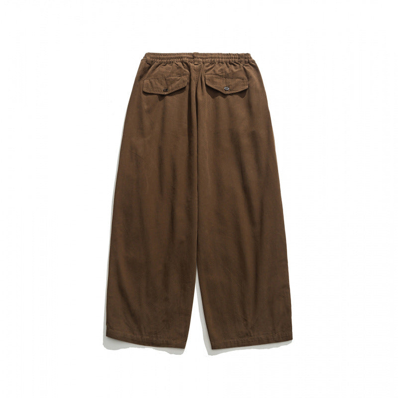 Unisex Weite Plissee-Culottehose mit elastischem Bund, tiefen Eingrifftaschen und legerer 3/4‑Länge Echo Archiv