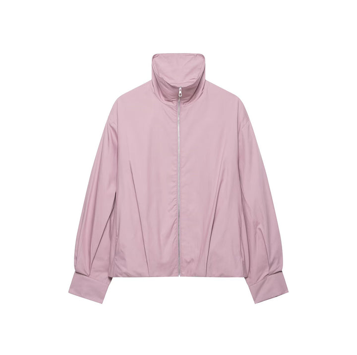 Damen Leichter Cropped Windblouson mit hohem Stehkragen und weitem Raglanärmel Echo Archiv