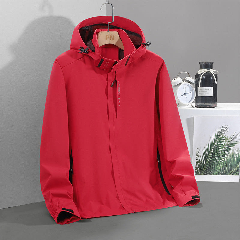 Herren Leichte wasserabweisende Softshell‑Außenjacke mit verstellbarer Kapuze und Sturmleiste – Taviero