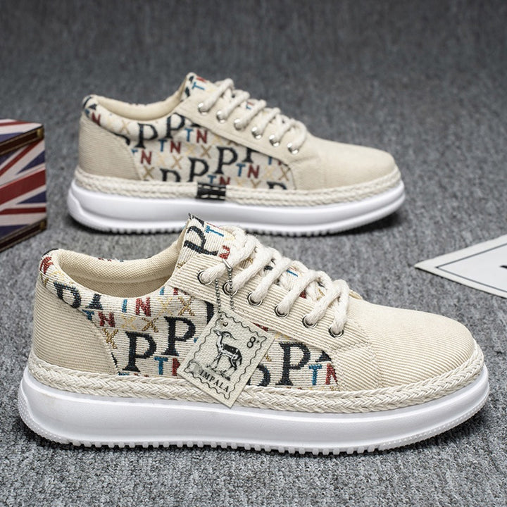 Damen Plateau-Espadrille-Sneaker mit geflochtenem Jute-Detail und monogramm-Canvas Echo Archiv