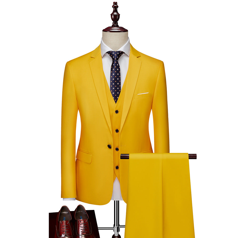Herren Dreiteiliger Slim-Fit Businessanzug mit Weste und schmaler Silhouette Echo Archiv
