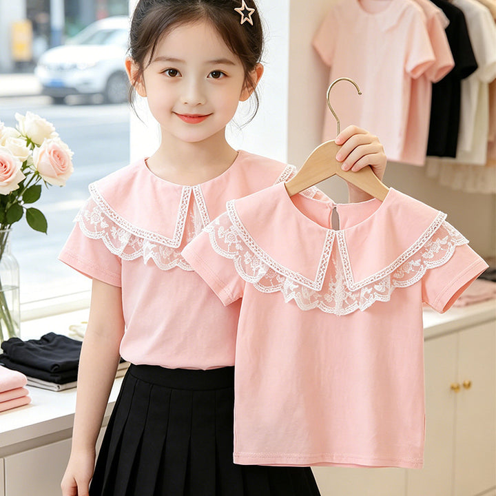 Damen elegante Bluse mit Spitzenkragen Echo Archiv