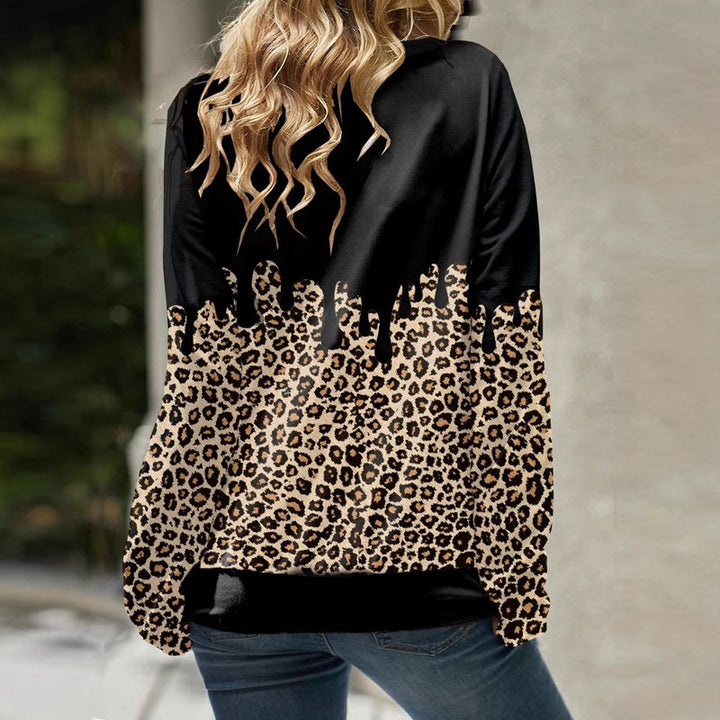 Damen Kapuzenpullover mit Leoparden-Print und Tropfen‑Effekt – Avérine