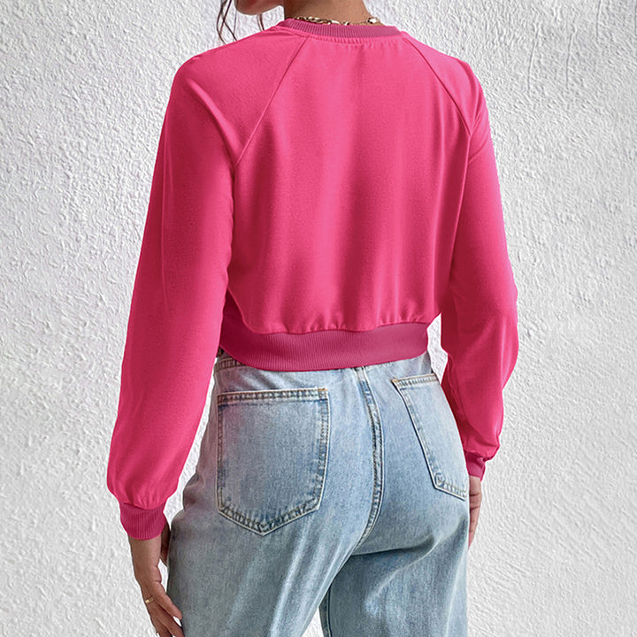 Damen Sportlicher Cropped Pullover Echo Archiv