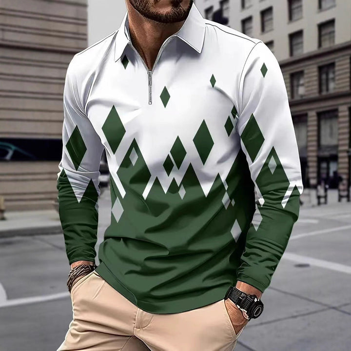 Herren Langarmshirt mit modernem Grafikdesign Echoarchiv