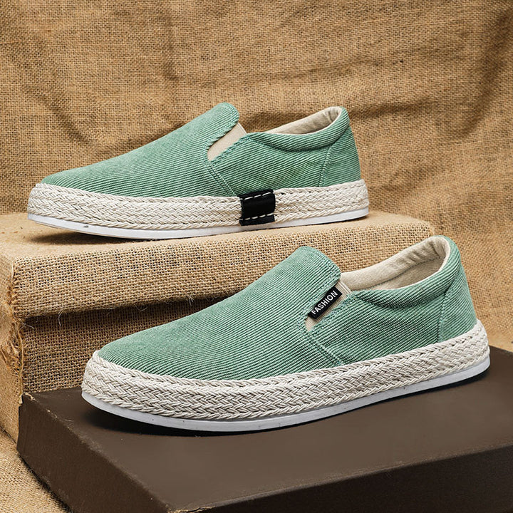 Herren Espadrille-Slipper aus Canvas mit geflochtenem Jutebesatz – Tavélo
