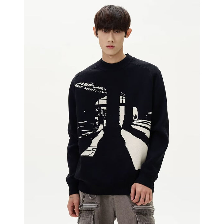 Herren Modischer Pullover mit grafischem Design Echoarchiv