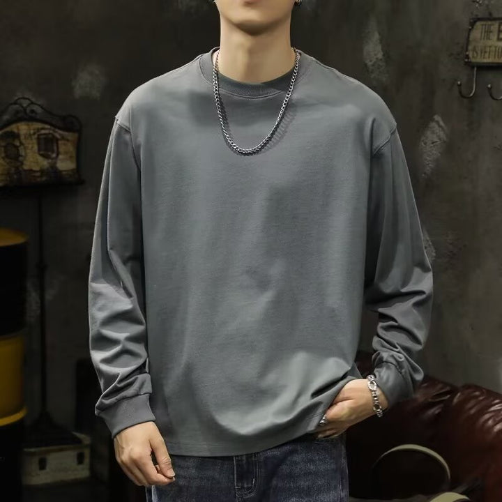 Herren lässiger Langarmshirt aus hochwertiger Baumwolle mit bequemer Passform Echoarchiv