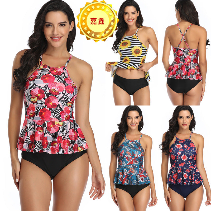 Damen Tankini-Set mit leicht ausgestelltem Oberteil und bequemen Höschen Echo Archiv