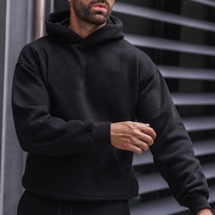 Unisex nan Heavyweight-Kapuzenpullover mit doppelt vernähter Kängurutasche, verstärkten Nähten und weichem Fleece-Innenfutter Echo Archiv