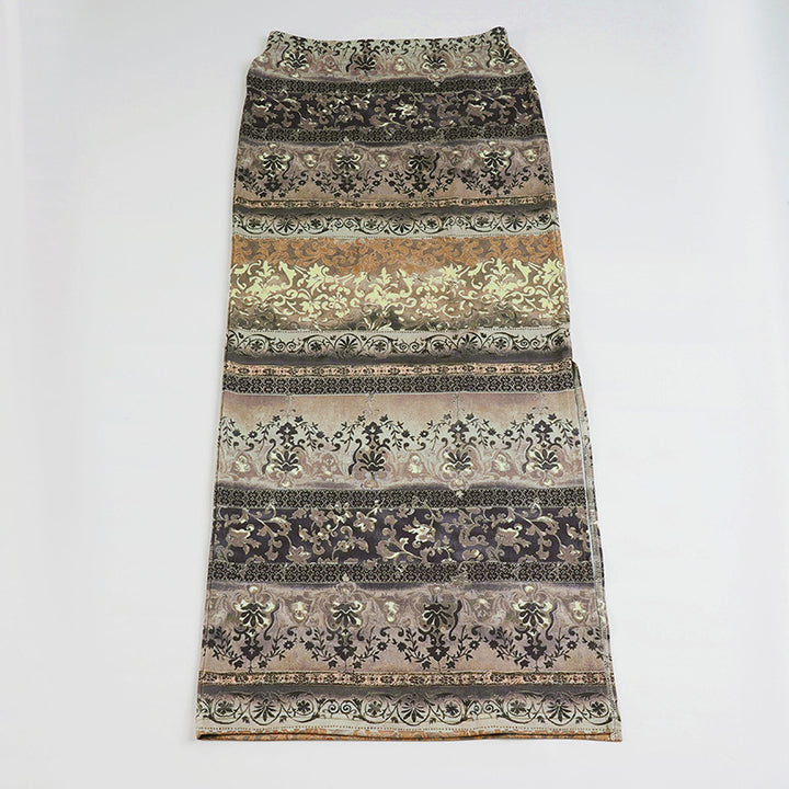 Damen Maxi-Rock mit floralen Mustern und eleganter Spitzenbordüre Echo Archiv