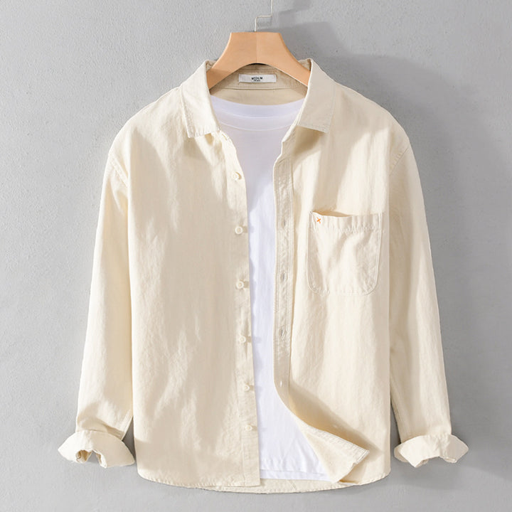 Herren Leichtes Baumwoll-Overshirt im Relaxed-Fit mit Brusttasche Echoarchiv