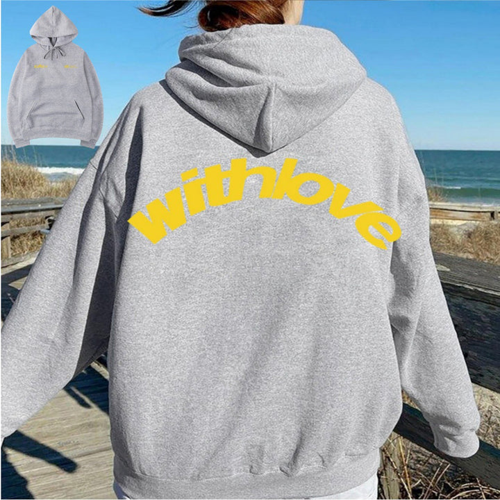 Unisex nan oversized Kapuzenpullover mit großflächigem Rückenprint, Kängurutasche und gerippten Bündchen Echo Archiv