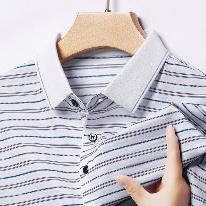 Herren Kurzarm Poloshirt mit feinem Streifenmuster Echoarchiv