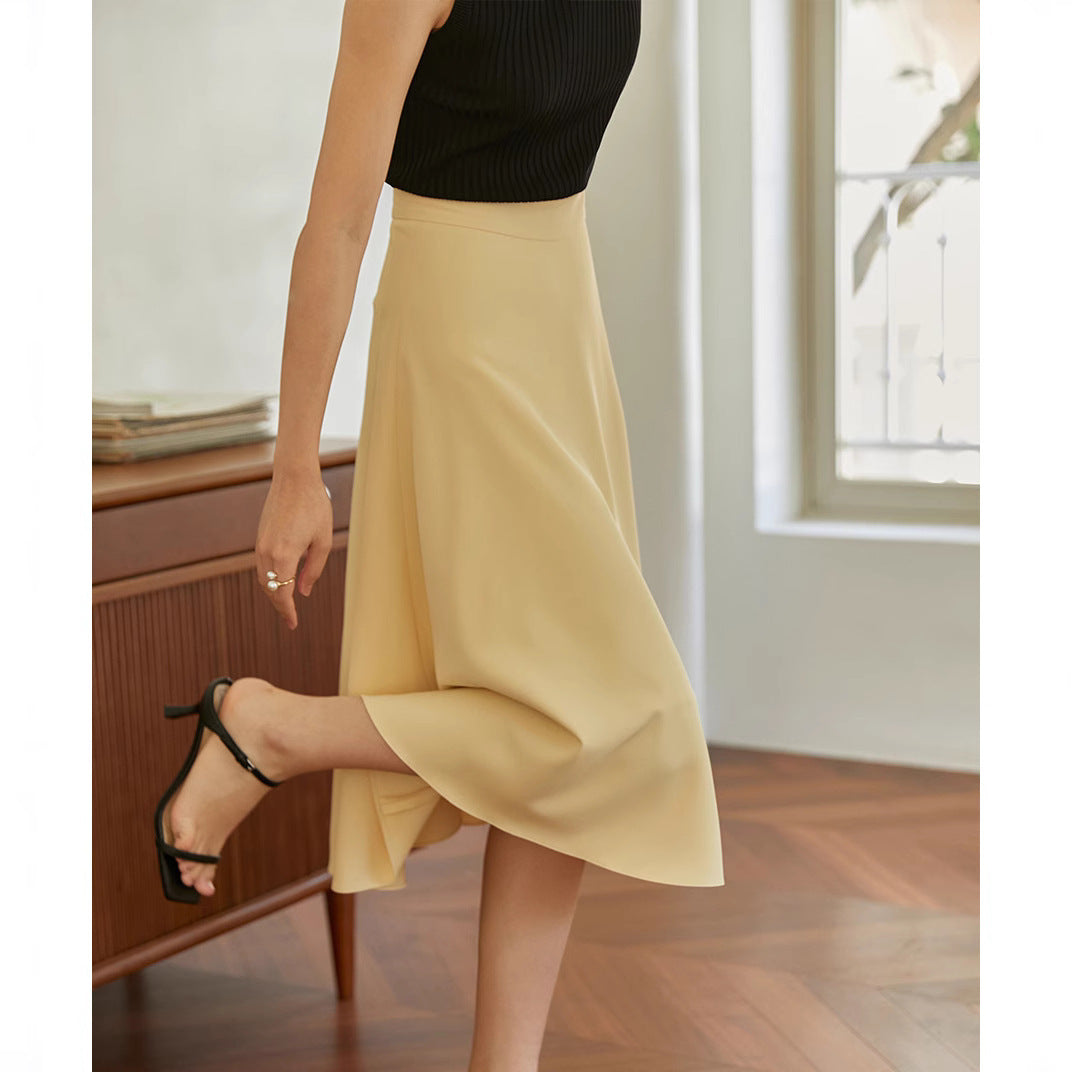 Damen Eleganter Midirock mit fließendem Schnitt Echoarchiv
