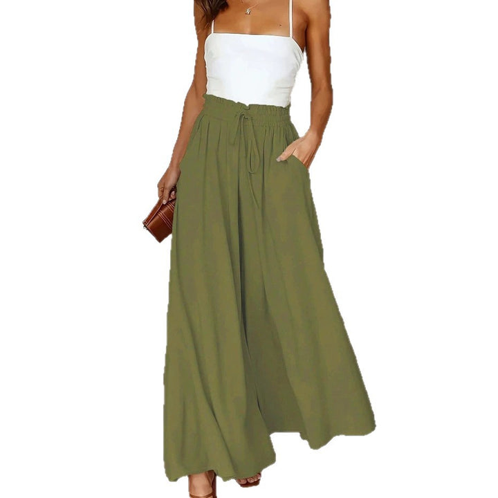 Damen nan fließende Palazzo-Hose mit Paperbag-Taille und tiefen Eingrifftaschen Echo Archiv