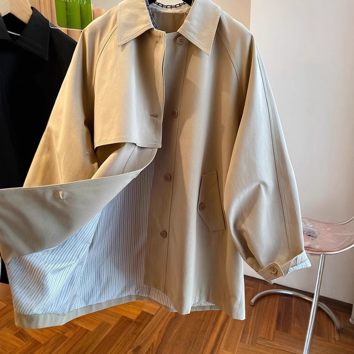 Damen Modische Übergangsjacke mit weitem Schnitt Echoarchiv