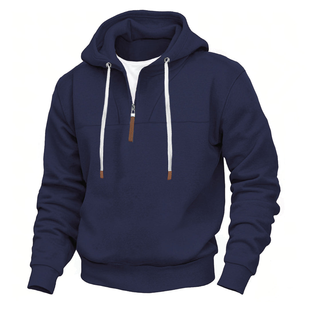 Herren Sportlicher Kapuzenpullover mit halbreißverschluss Echoarchiv