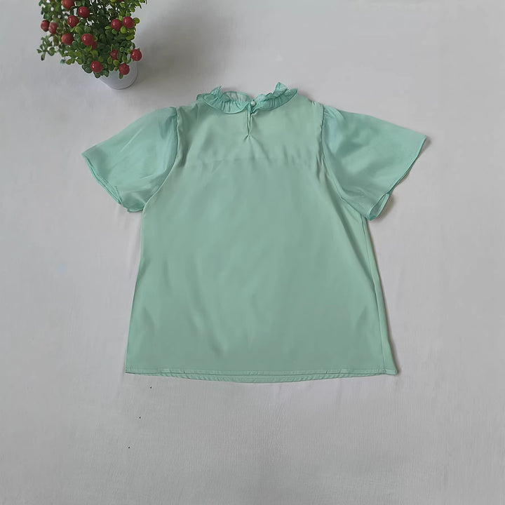 Damen Elegante Bluse mit Rüschendetails und transparenten Ärmeln Echo Archiv