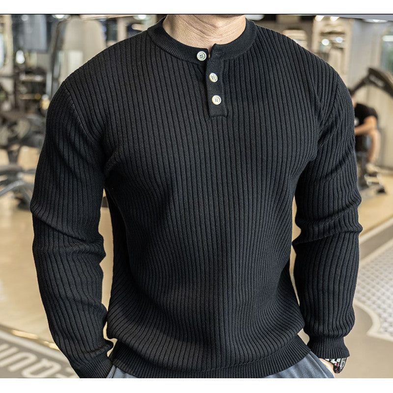 Herren Langarm Pullover mit strukturiertem Rippenstrick Echoarchiv
