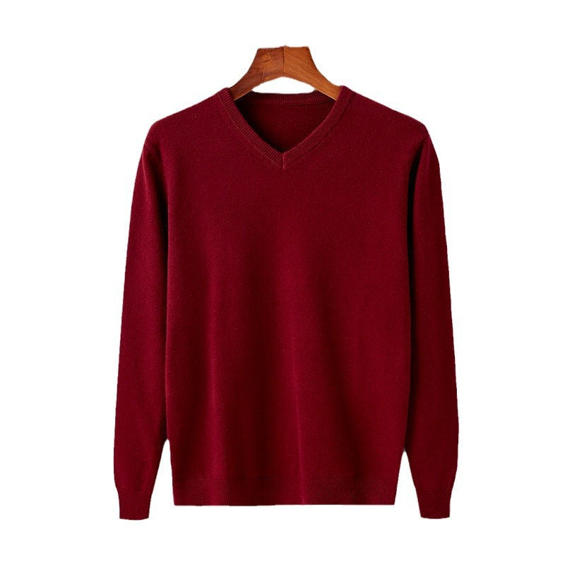 Herren eleganter V-Ausschnitt Pullover aus feiner Wolle Echoarchiv