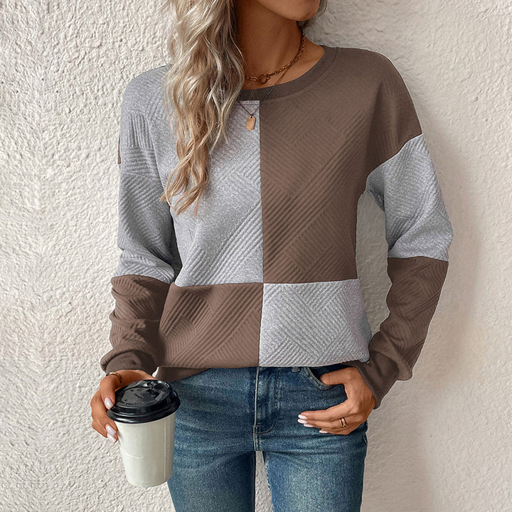 Damen Modischer Sweatshirt mit Blockmuster Echo Archiv