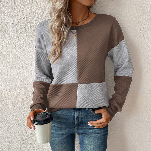 Damen Modischer Sweatshirt mit Blockmuster Echo Archiv