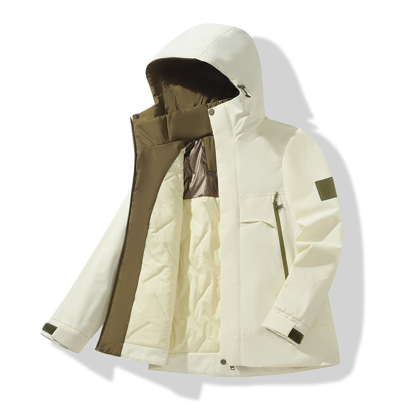 Unisex Isolierte Softshell-Parka mit abnehmbarer Kapuze und Thermofutter Echoarchiv