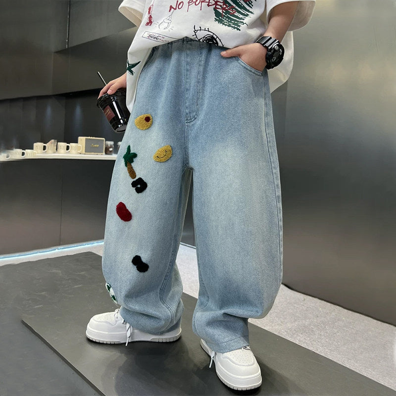 Damen Weite Jeans mit kreativen Applikationen Echo Archiv