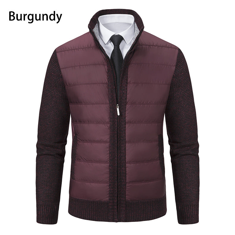 Herren nan gesteppte Hybrid-Strickjacke mit Stehkragen Reißverschluss und Eingrifftaschen Echo Archiv