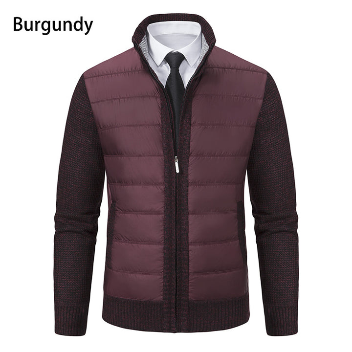 Herren nan gesteppte Hybrid-Strickjacke mit Stehkragen Reißverschluss und Eingrifftaschen Echo Archiv