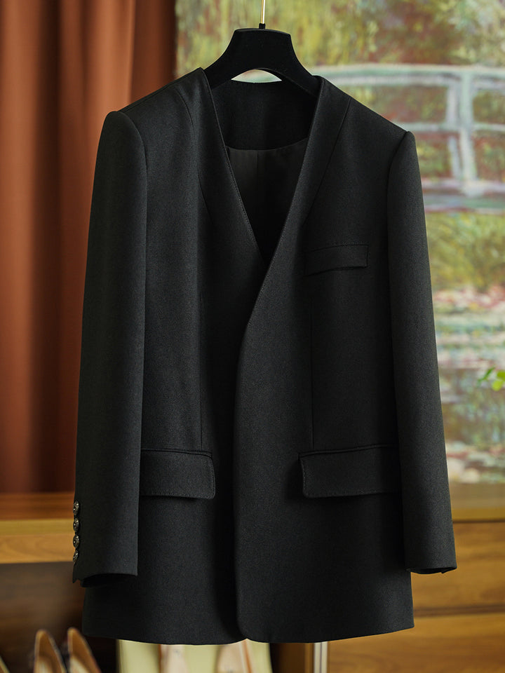Damen Eleganter Blazer ohne Verschluss Echoarchiv