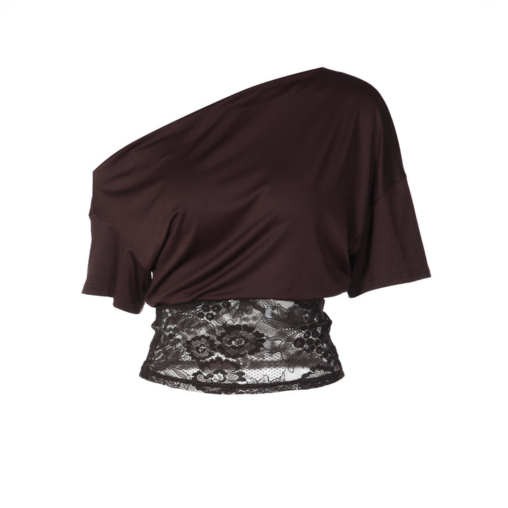 Damen Off-Shoulder Bluse mit Spitzenbund Echo Archiv
